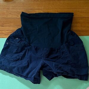 Motherhood Maternity High Waist Navy Shorts